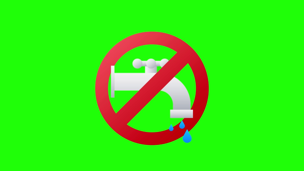 不能饮用水的迹象。禁止标志。动画4 k视频下载