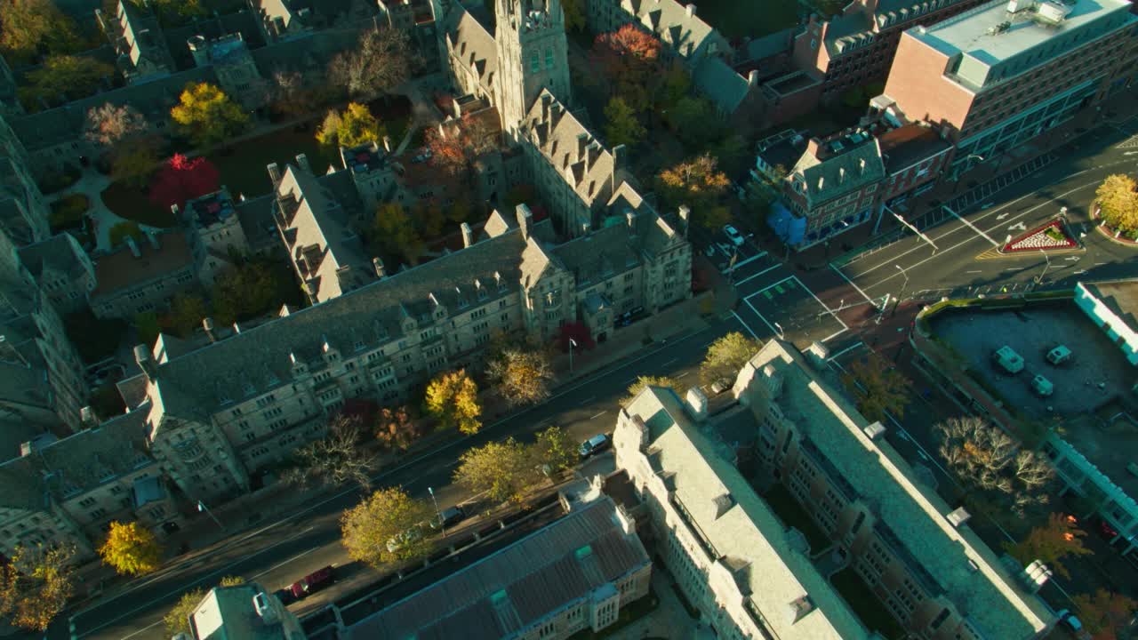 鸟瞰康涅狄格州纽黑文的耶鲁大学视频素材