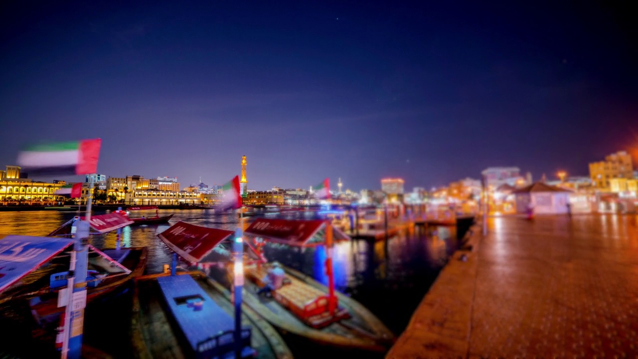 迪拜河，阿联酋视频素材