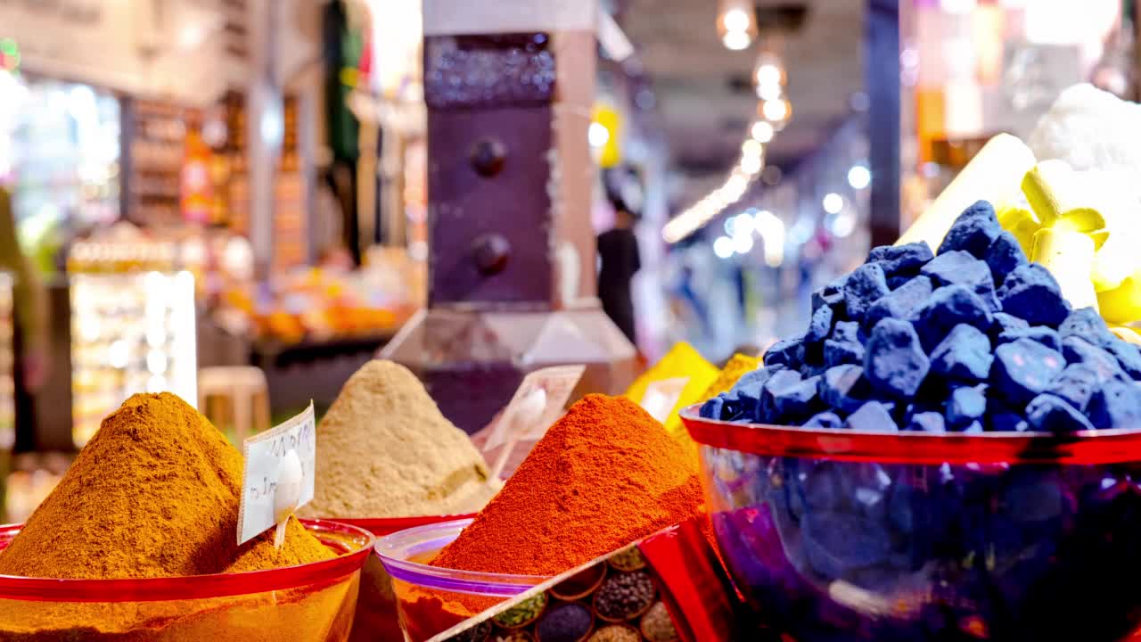 迪拜香料露天市场，阿联酋视频素材