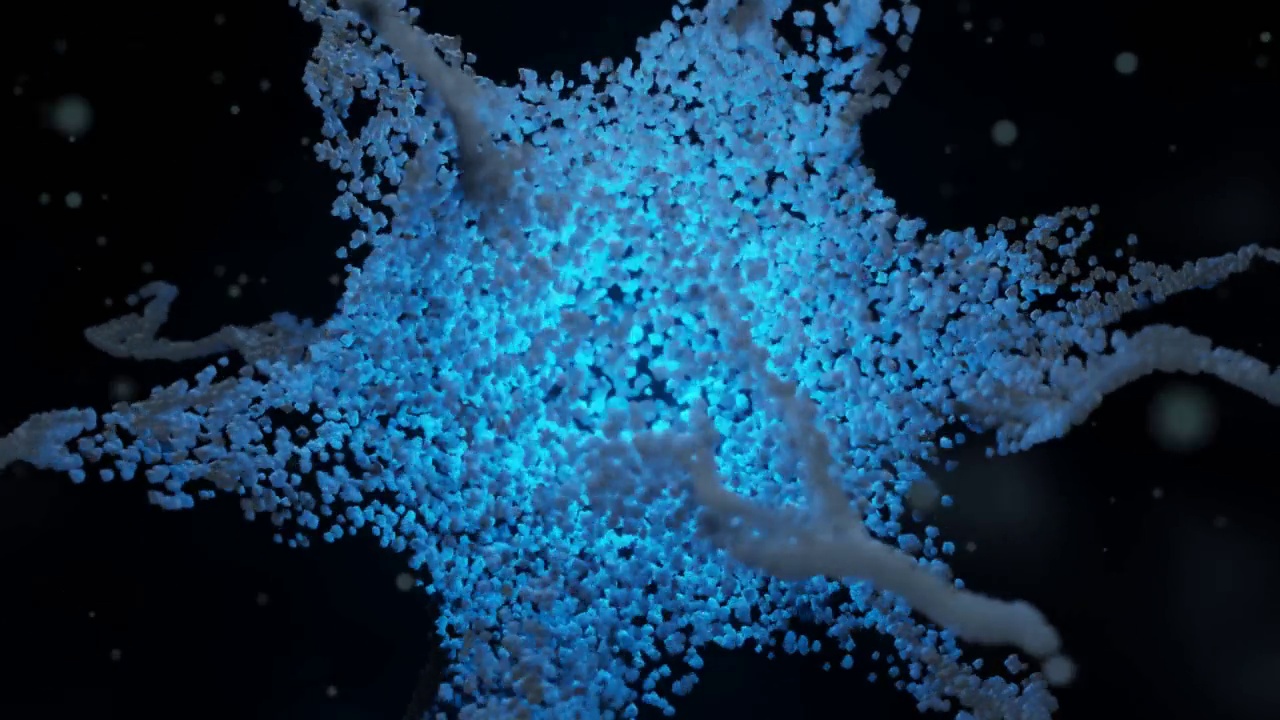 科幻赛博朋克外星人能量病毒发光粒子背景3D渲染视频素材