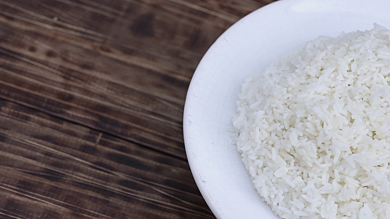 白米饭的特写视频素材