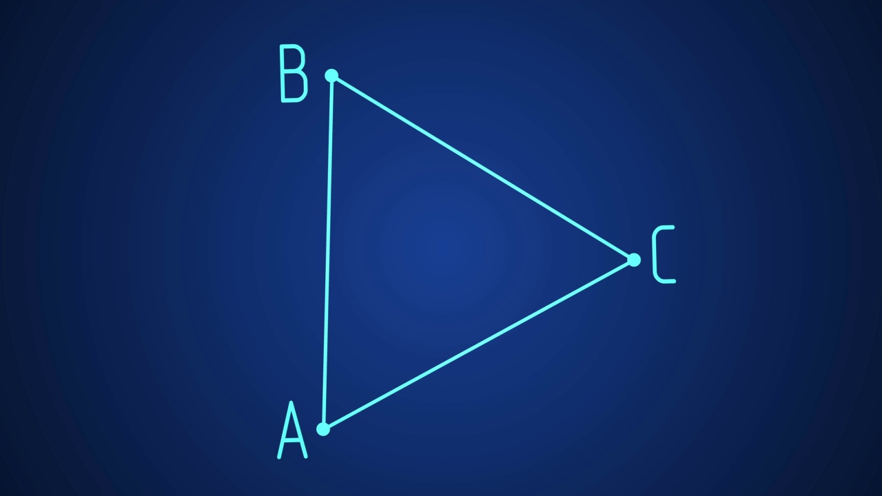 彩色背景上的三角形数学几何图标。视频素材
