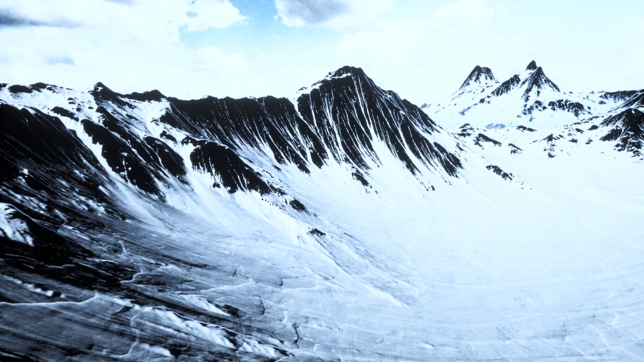 雪山的航拍照片视频素材
