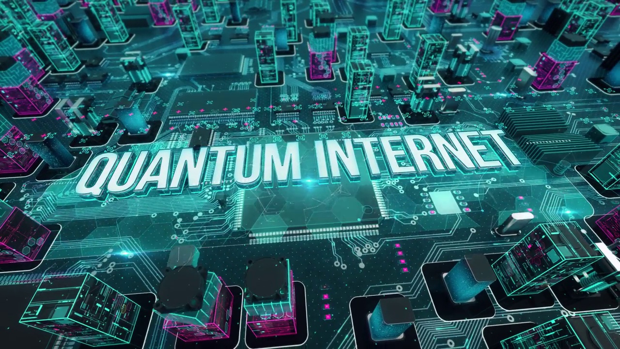 量子互联网与数字技术的高科技概念视频素材