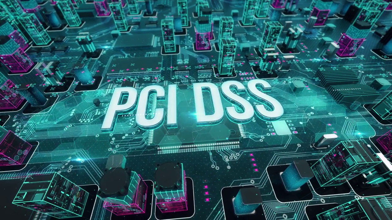 具有数字技术高科技概念的PCI DSS视频素材