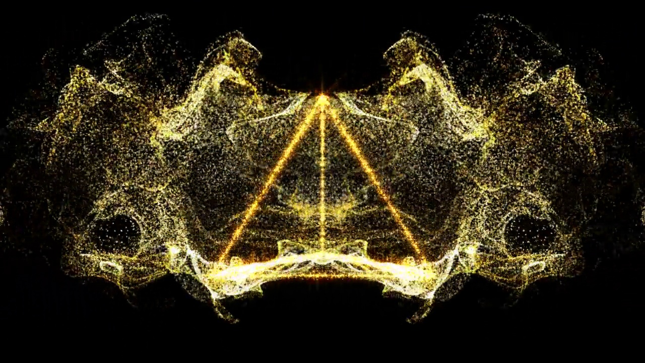 抽象的霓虹灯的背景。金字塔闪闪发光的象征。视频下载