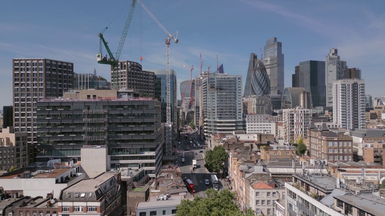 无人机拍摄的伦敦城市天际线视频下载