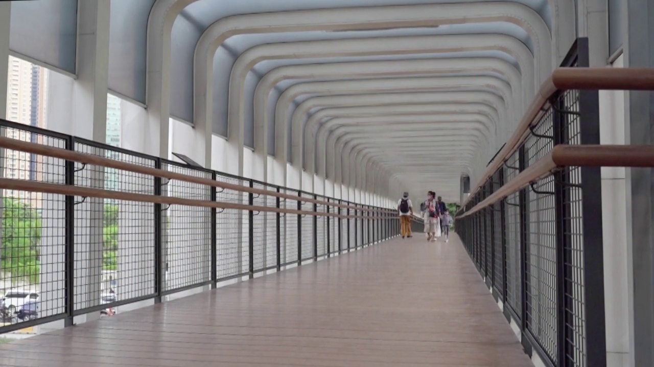 亚洲大城市的人行天桥视频素材