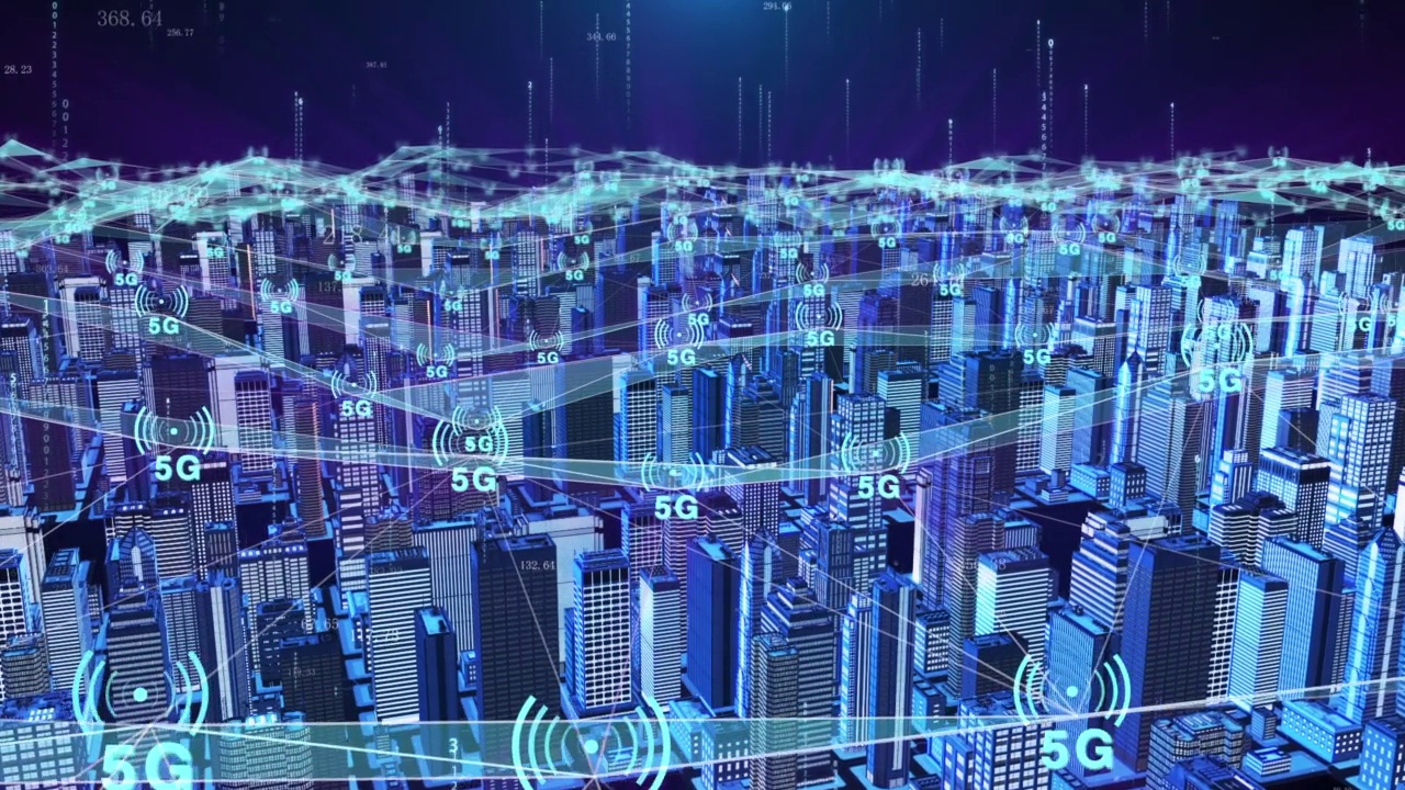 智慧城市和5g网络通信视频素材