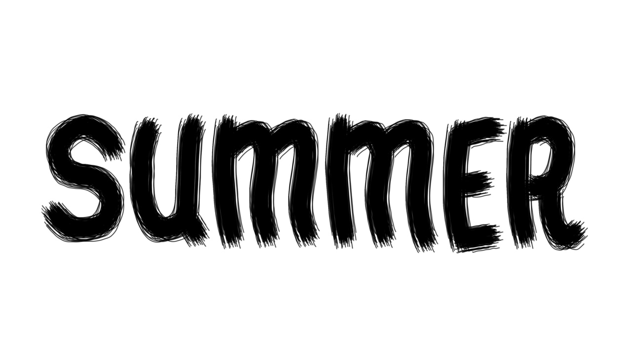 夏天动画铭文。黑色字母视频素材