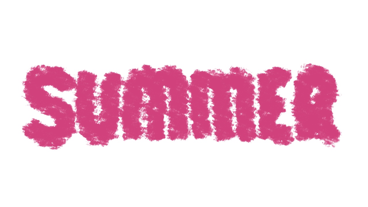 夏天动画铭文。粉红色的信视频素材