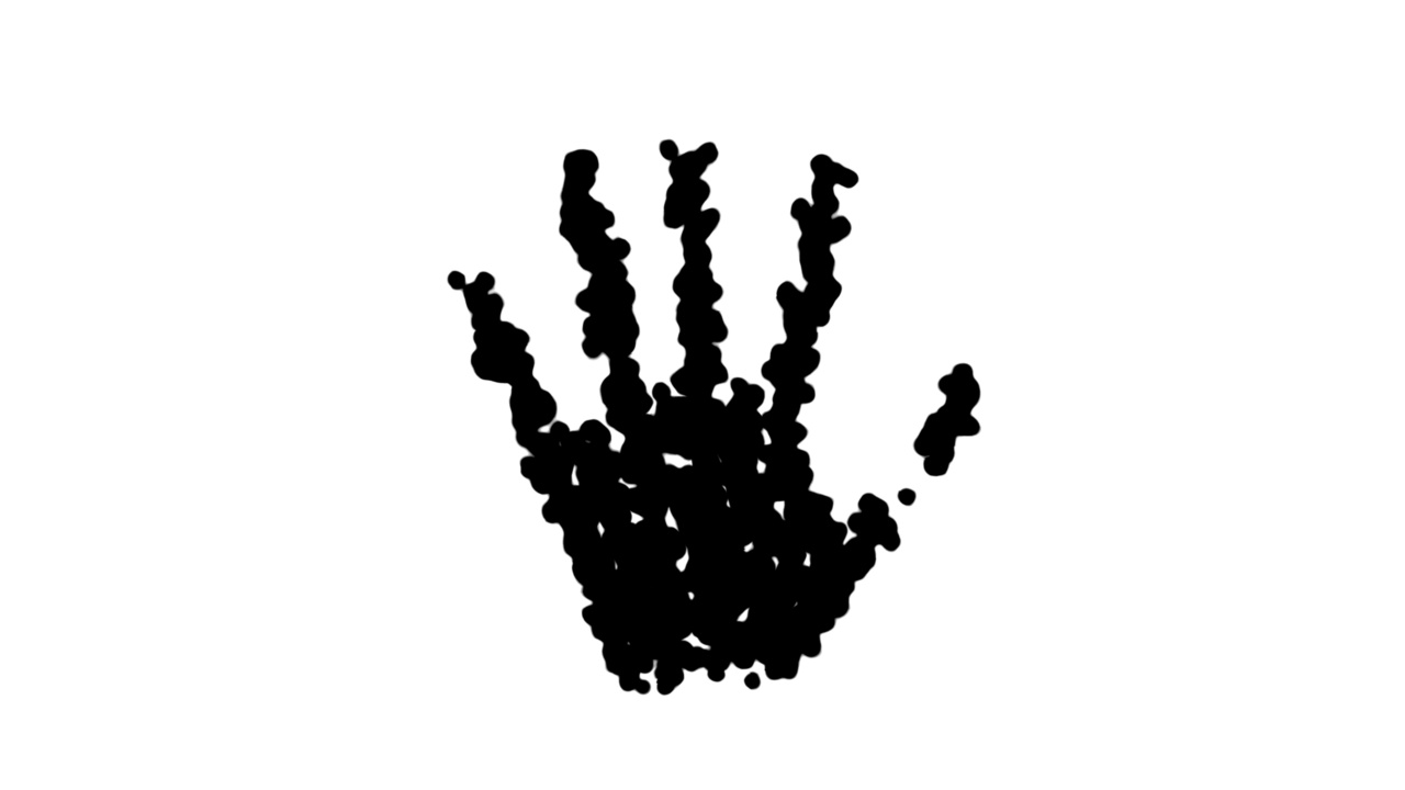 描绘人类的手。二维动画。黑色的颜色。视频素材
