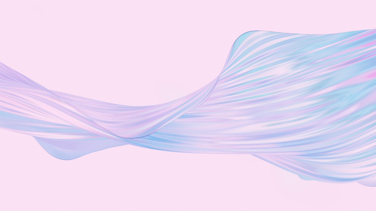 动画波浪布纹理。液体全息背景。光滑的丝绸。时尚的3D抽象动画彩色波浪平滑墙。概念多色液体图案。视频素材