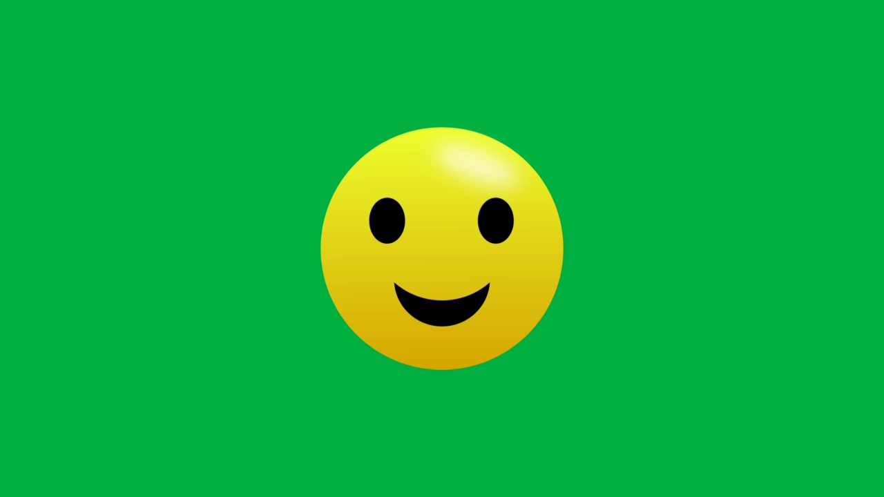 绿色屏幕上孤立的无缝齐平表情符号。社交媒体表达，情感和感受分享的概念。视频下载