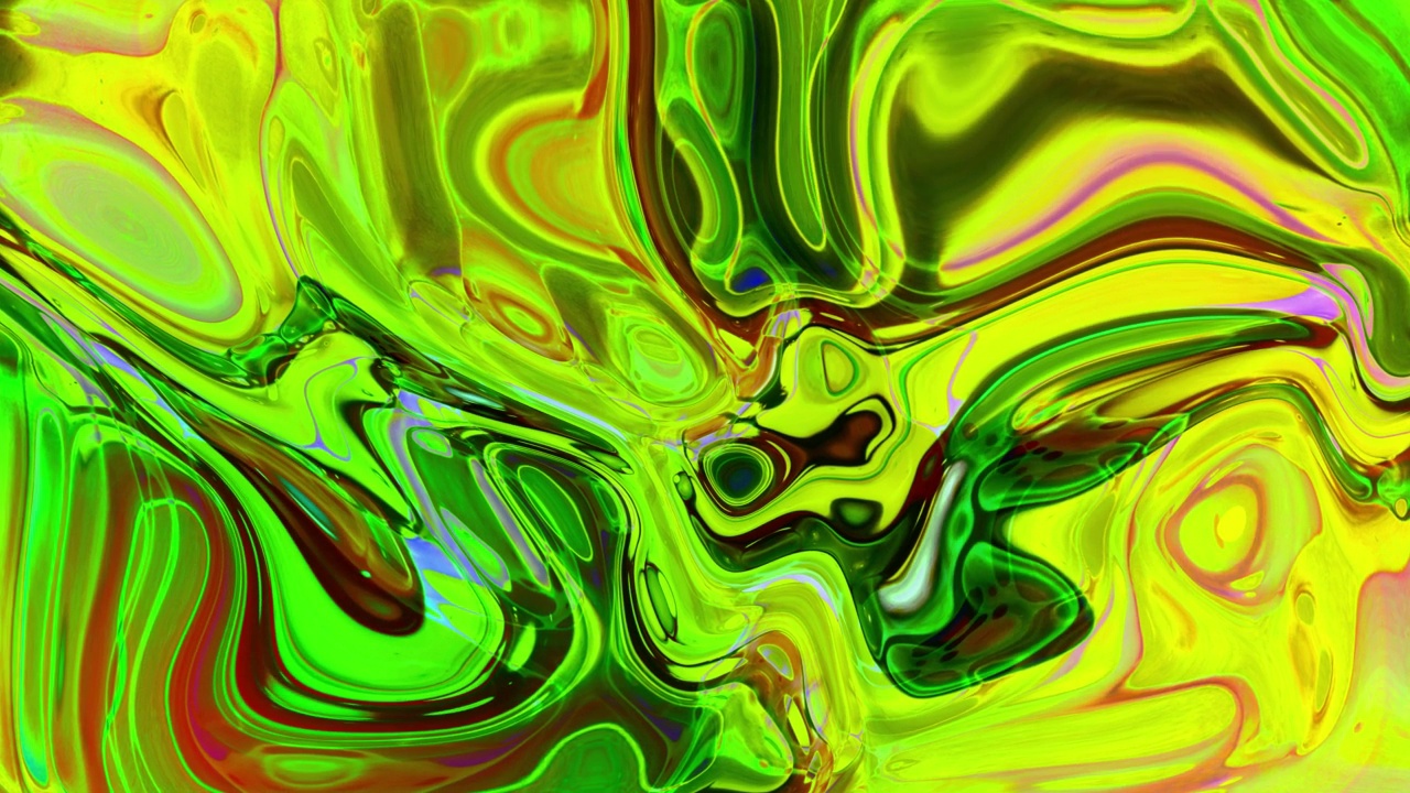 绿色油性液体波浪动画背景视频素材