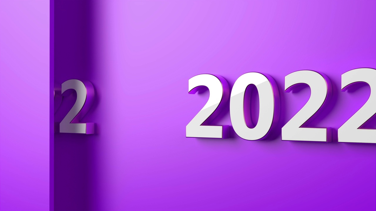 2022年新年概念:紫色背景视频下载