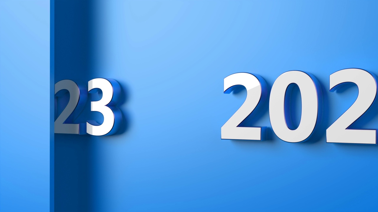 2023年蓝色背景新年概念视频下载