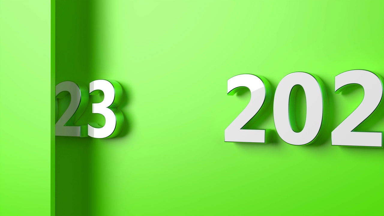 2023年绿色背景新年概念视频下载