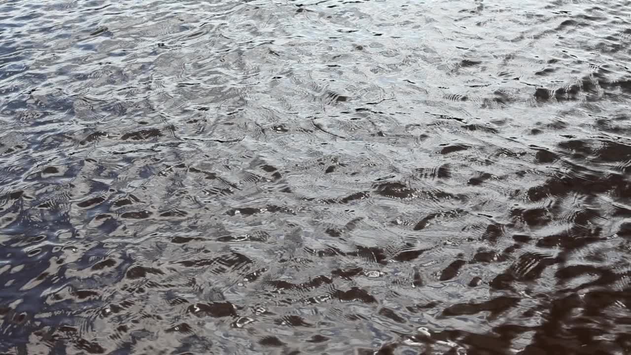 河面上的波浪。摘要天然液体表面背景。视频素材