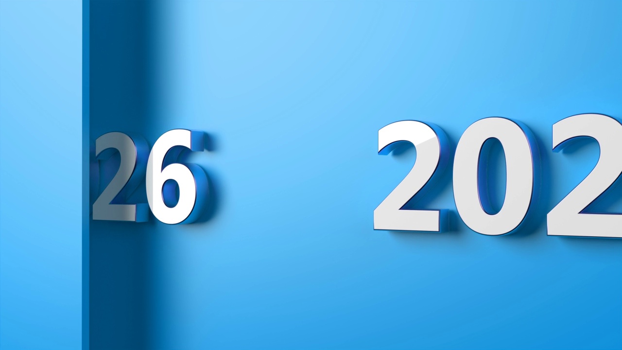 2026年蓝色背景新年概念视频下载