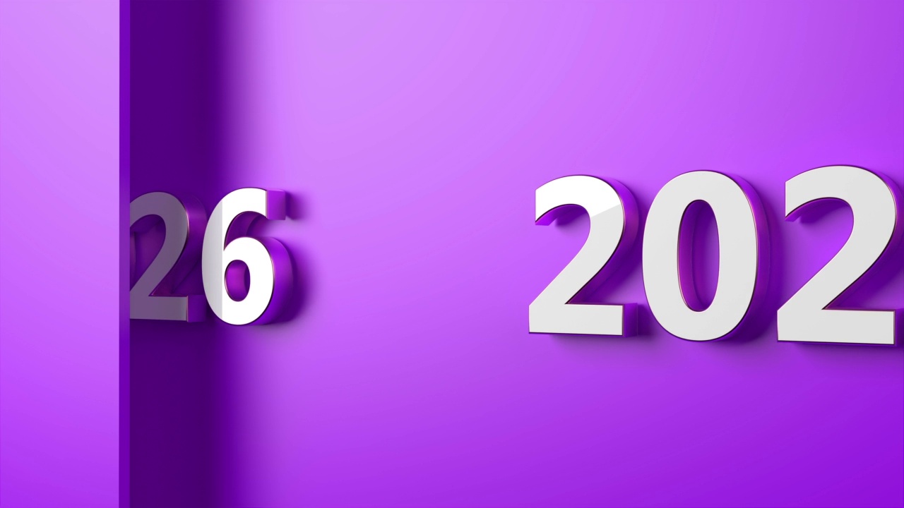 2026年紫色背景的新年概念视频下载
