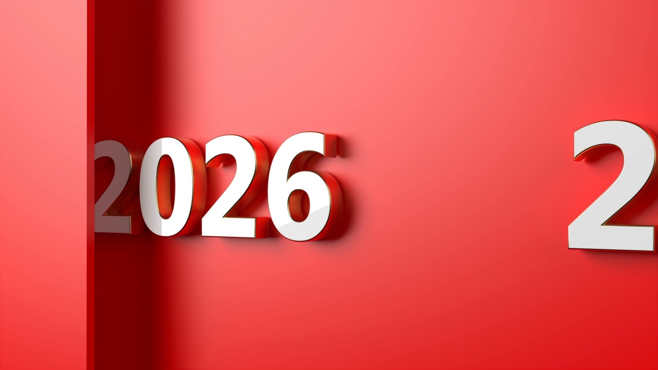 2026年新年概念红色背景视频下载