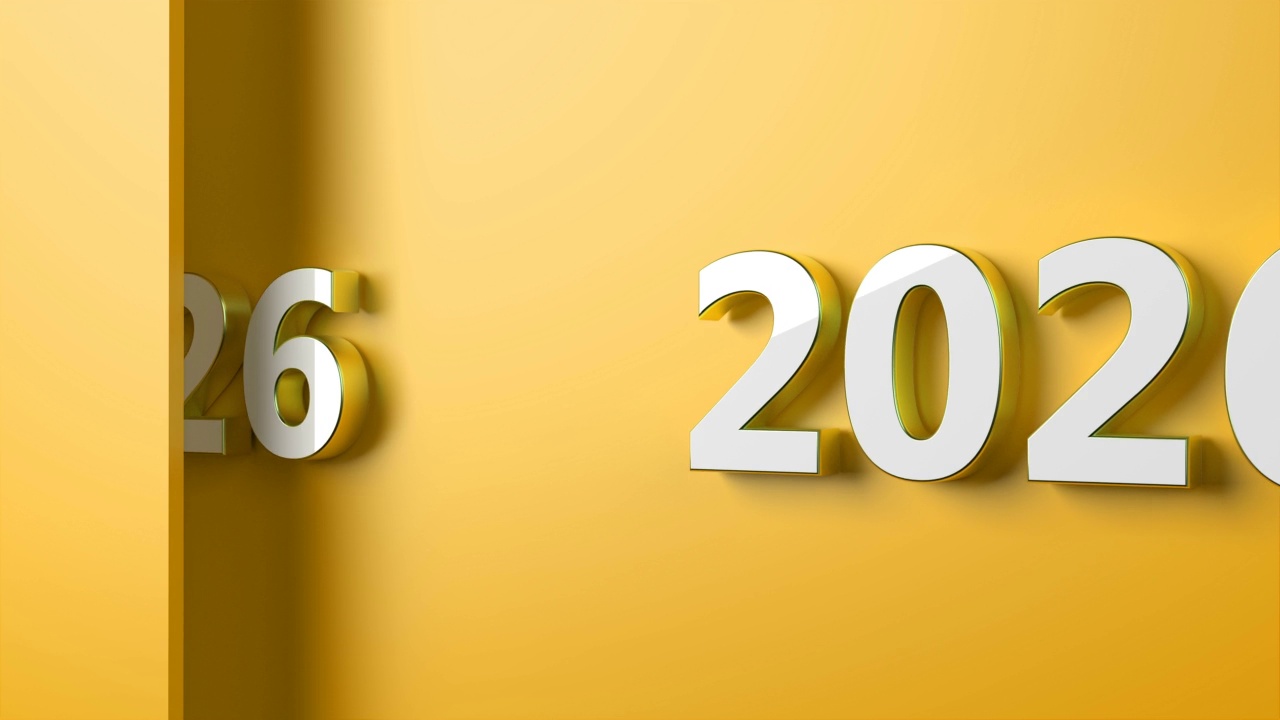 2026年新年概念上的黄色背景视频下载