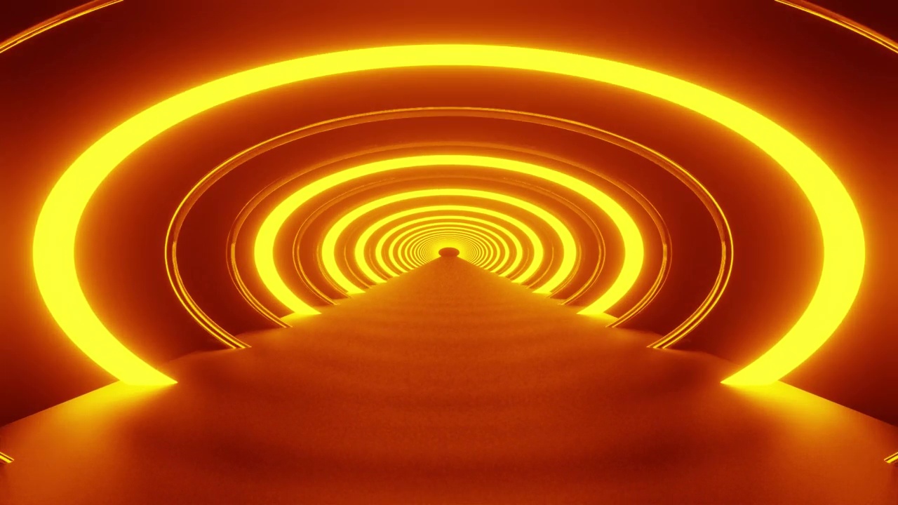 新的橙色圆形隧道VJ循环背景视频素材