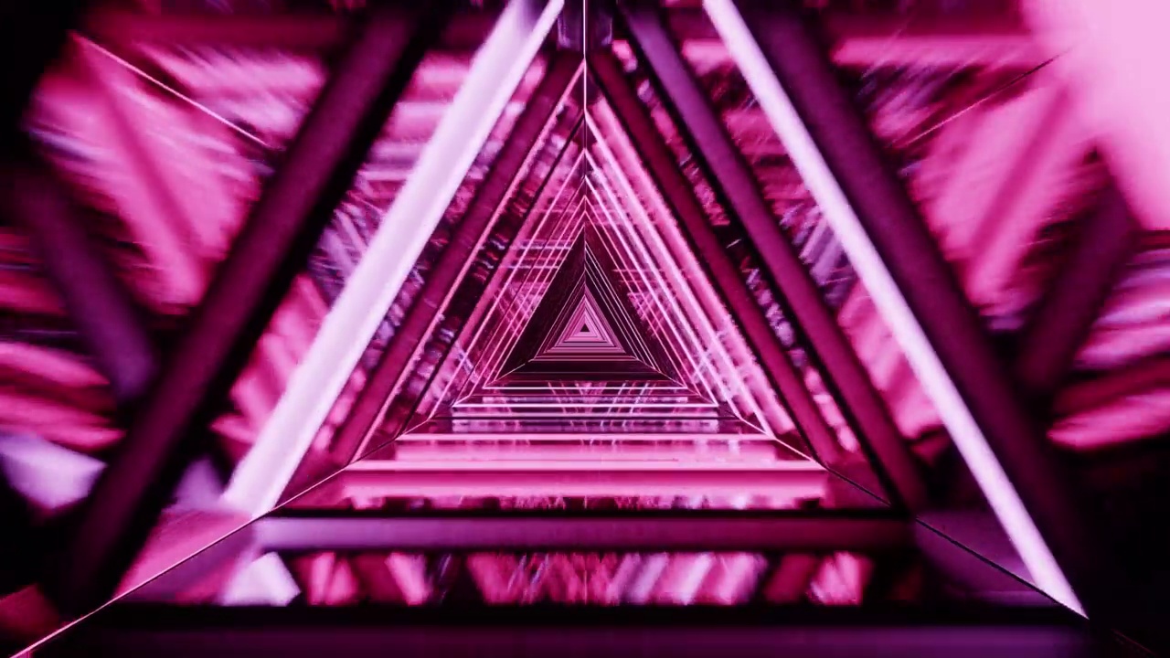 科幻粉色三角形VJ循环隧道视频素材
