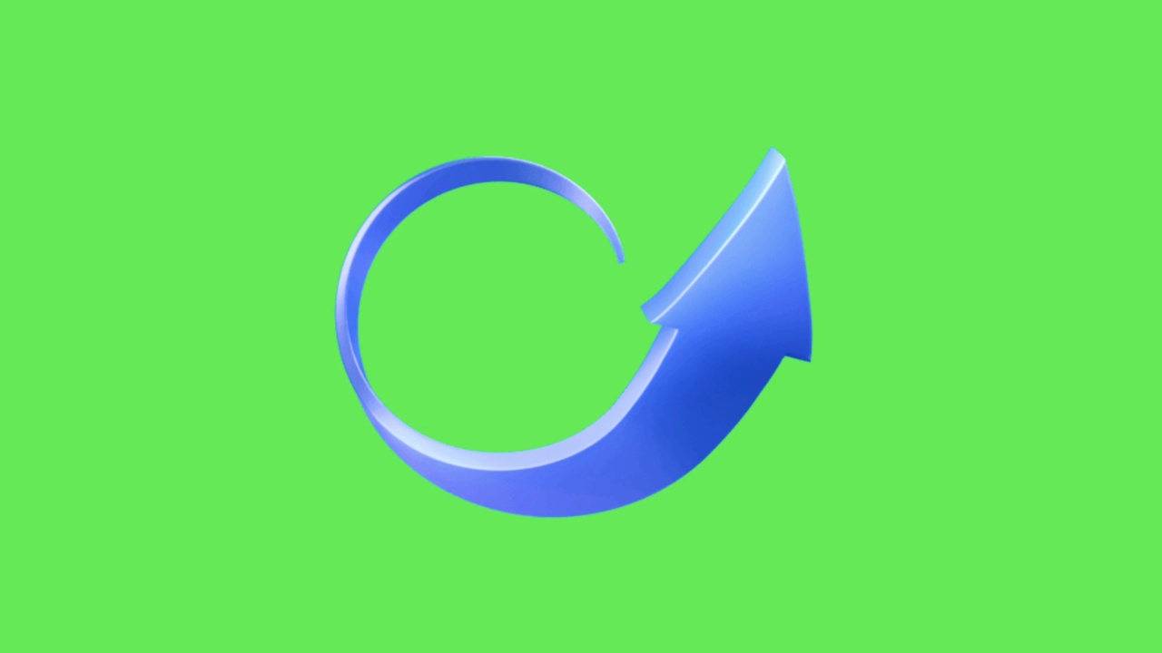 动画蓝色箭头在绿色背景。视频素材