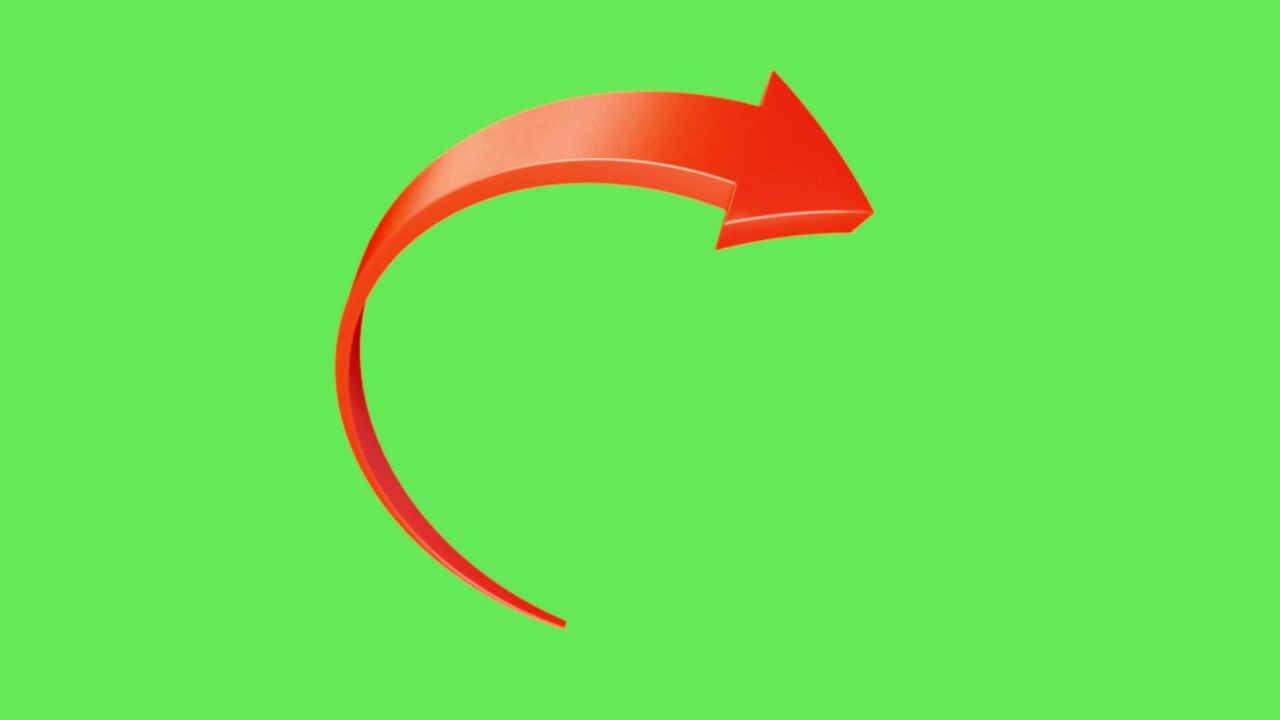 动画红色箭头在绿色背景。视频素材