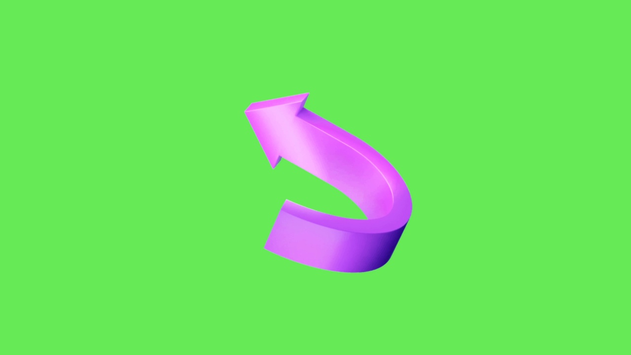 动画紫色箭头在绿色背景。视频素材