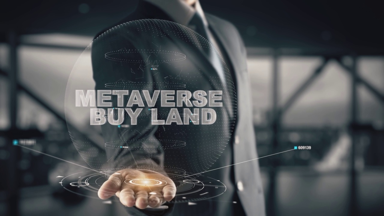 商人与Metaverse购买土地全息概念视频素材