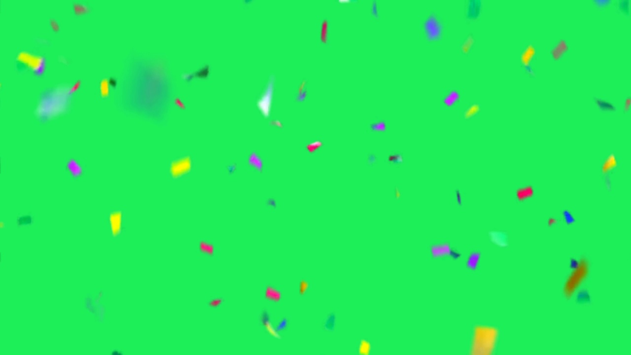 逼真的彩色丝带落在绿色背景上。视频素材