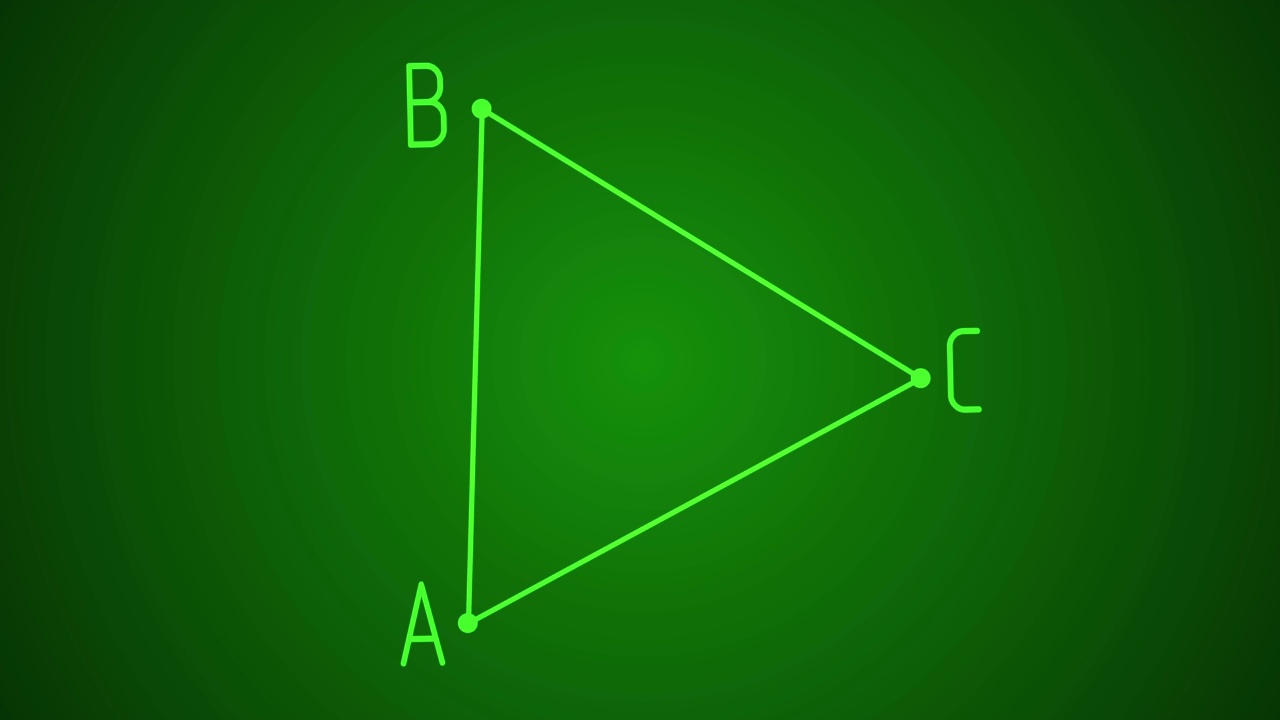彩色背景上的三角形数学几何图标视频素材