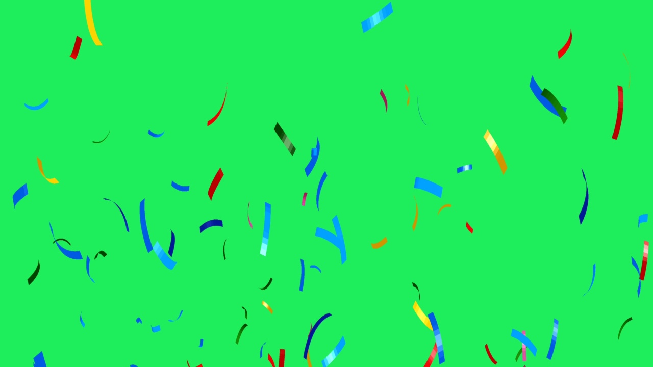 现实的彩色丝带落在绿色背景隔离。视频素材