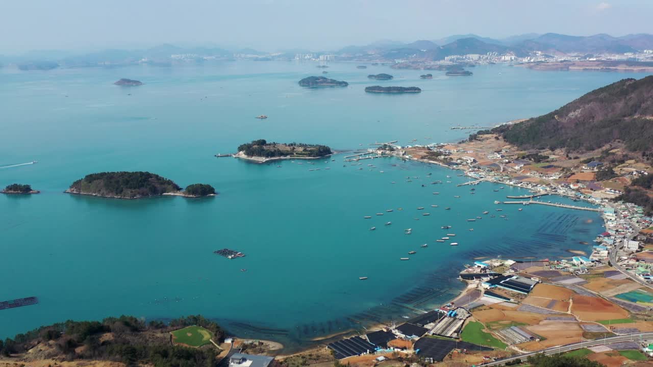 海滩和沿海村庄/韩国视频下载