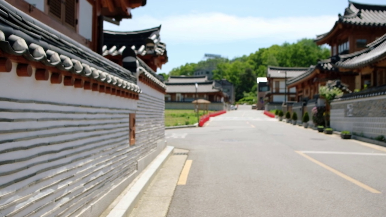 恩平韩屋村，韩国首尔的韩国传统住宅街视频素材