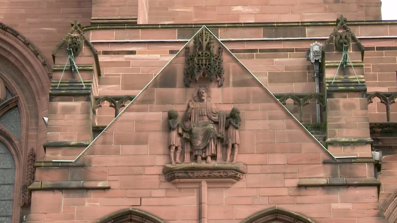 利物浦大教堂的细节视频下载