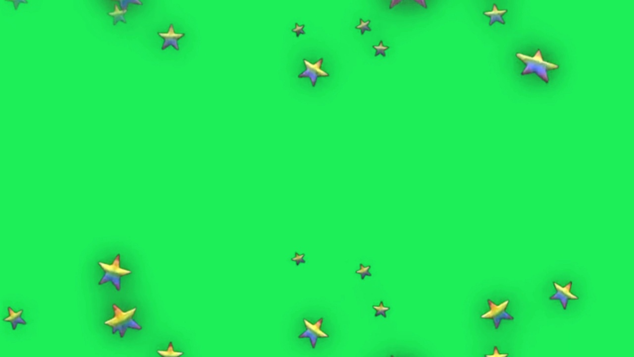 动画彩色星星从底部漂浮到顶部的白色背景。视频素材