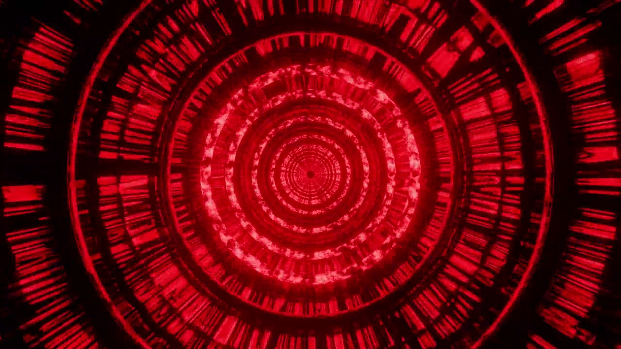最新的地狱红色与镜像墙圆隧道VJ循环背景视频素材