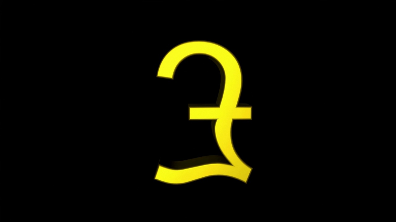 金色的英镑符号在黑色背景上旋转视频下载