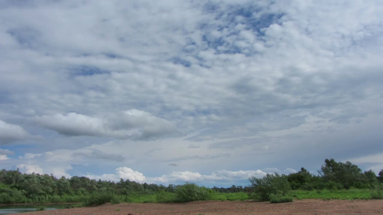 景观与雨云的河流时间推移视频素材