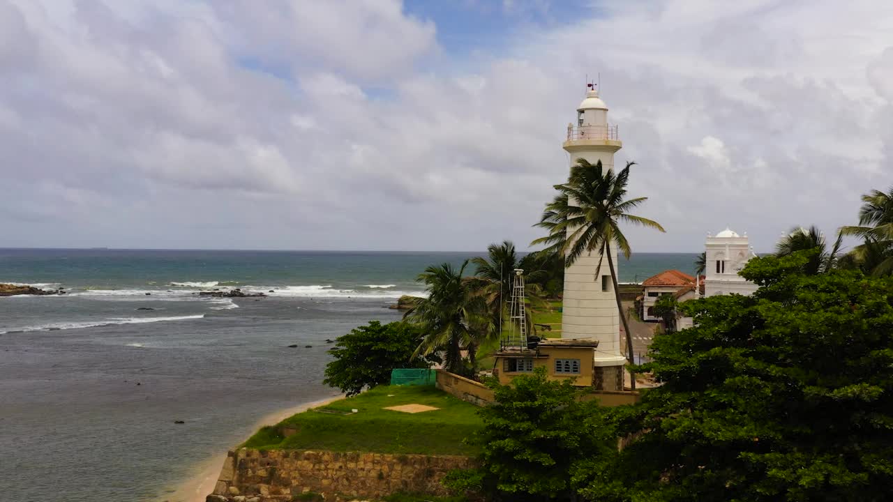 斯里兰卡加勒古堡鸟瞰图。视频素材
