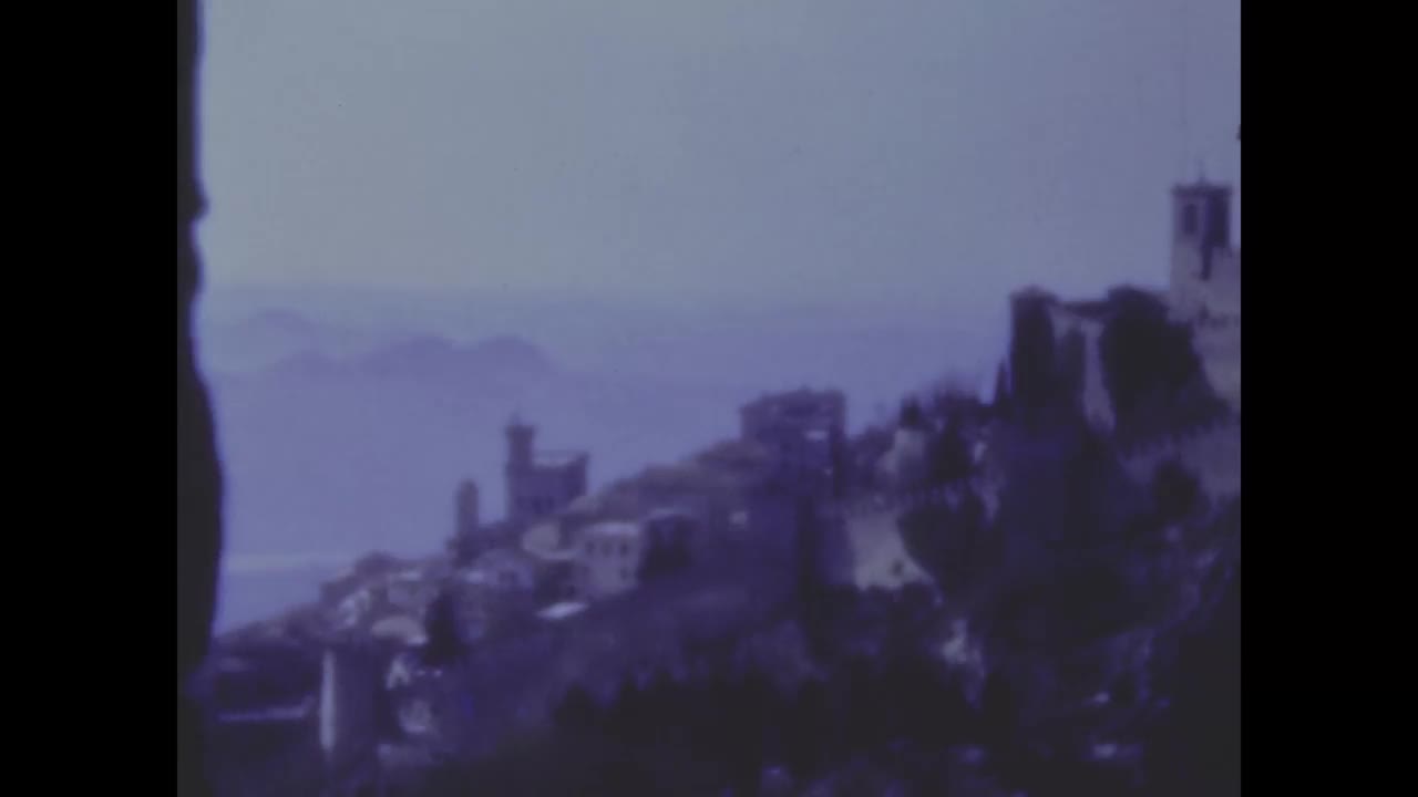 1964年意大利，60年代的圣马力诺城堡视频素材