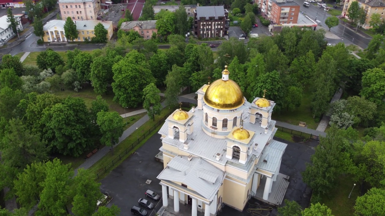 亚历山大涅夫斯基大教堂，彼得罗扎沃茨克，俄罗斯视频下载