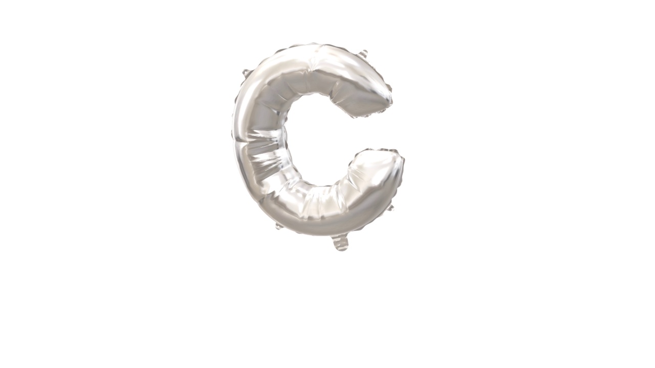 字母c的氦气球循环动画。视频下载