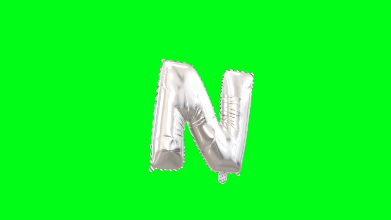 字母n的氦气球循环动画。视频下载