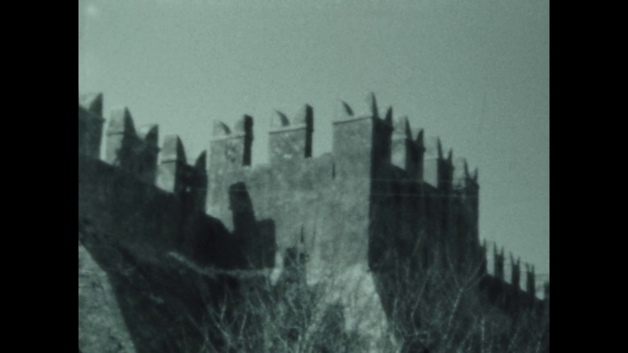 1958年的意大利，中世纪的防御工事视频素材